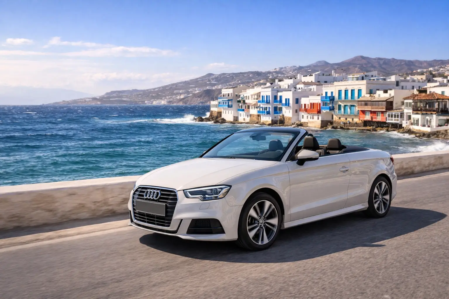 Cabrio per viaggio leisure a Mykonos